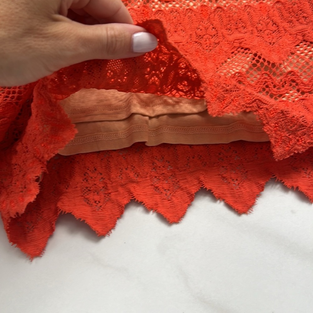 Women’s Nightcap Clothing Dixie Orange Lace Shorts Jumpsuit Size 3 - Picture 4 of 4